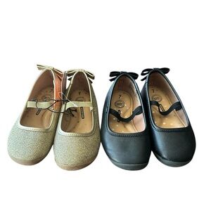 Gold and Black Ballet Flats for Kids Bundle